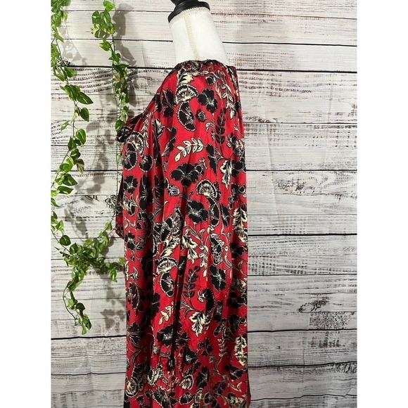 Masai Copenhagen Dress Small Medium Red Blue Floral Lagenlook Wedding Church - Picture 9 of 13